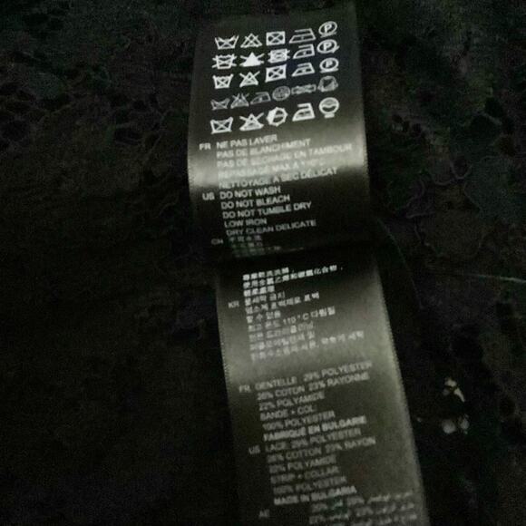 Sandro Paris Raoule Black Lace Tie Neck Cocktail Dress 3 40 L - Picture 11 of 12